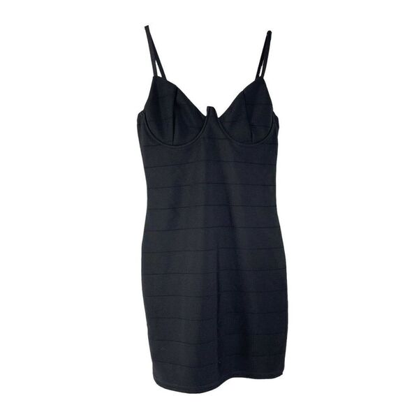 Black Bandage Dress Bodycon Mini Length Structured Underwire Blashe Womens Small - Picture 1 of 6